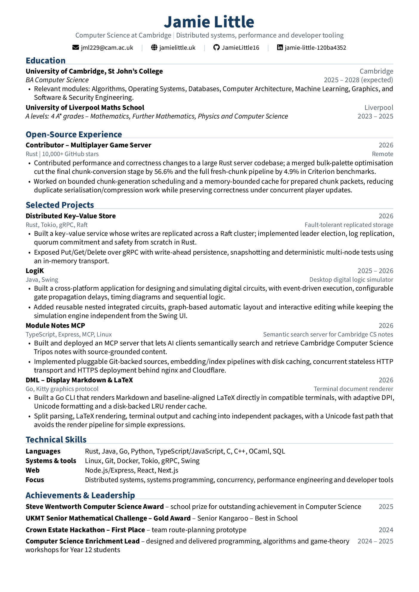 Jamie Little CV preview