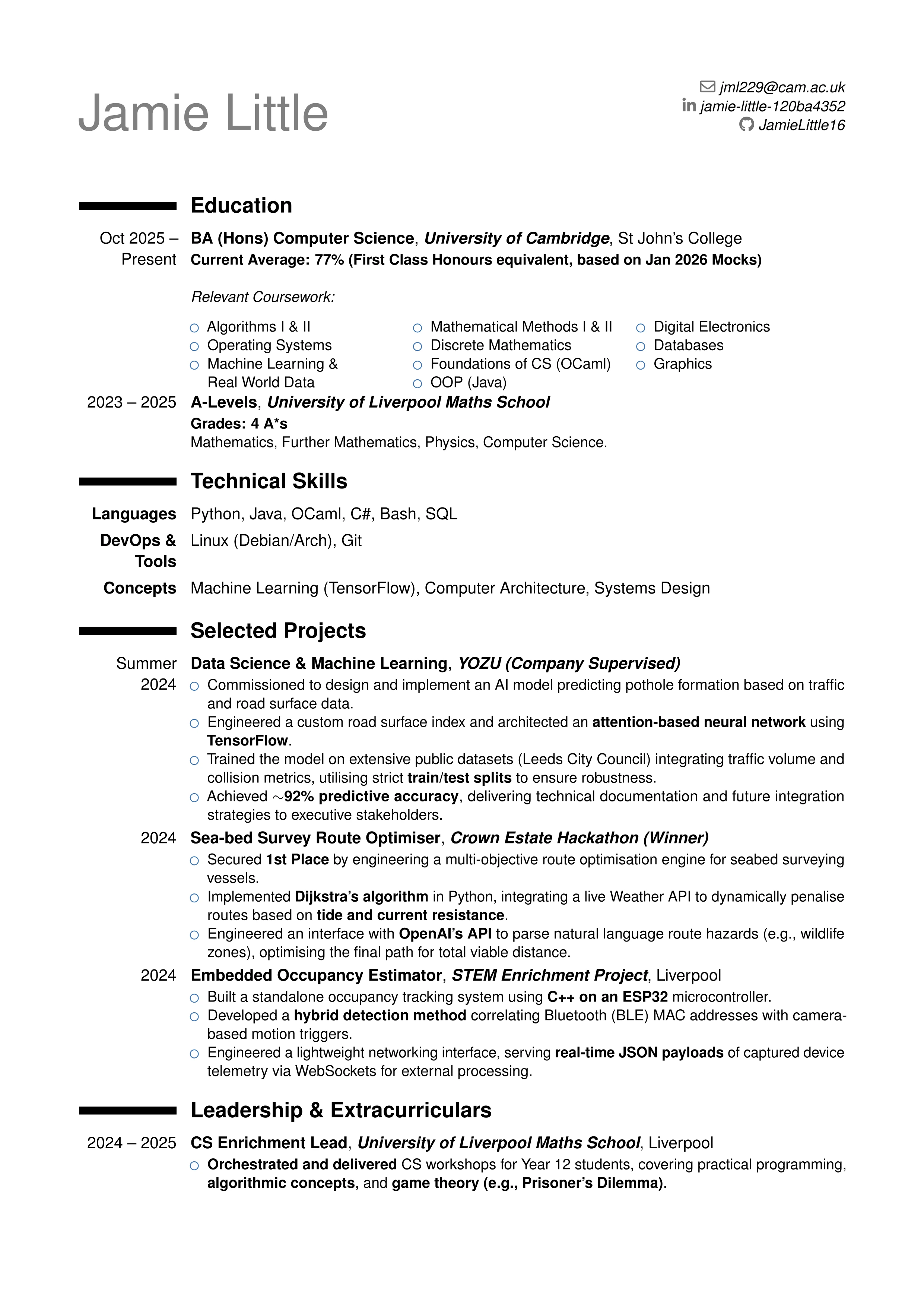 Jamie Little CV preview